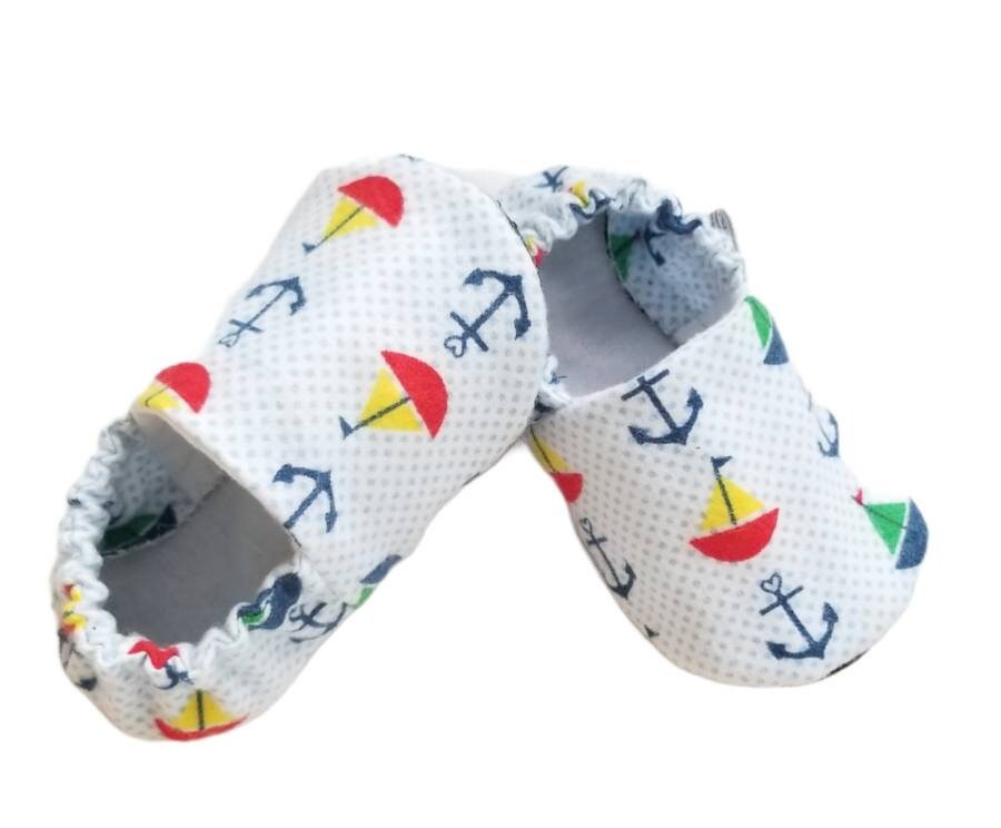 Anchor Baby Booties, Nautical Baby Shoes, Anchor Baby Slippers, Baby Crib Shoes, Baby Moccs, Navy Blue Anchor Baby Shoes, Baby Slippers