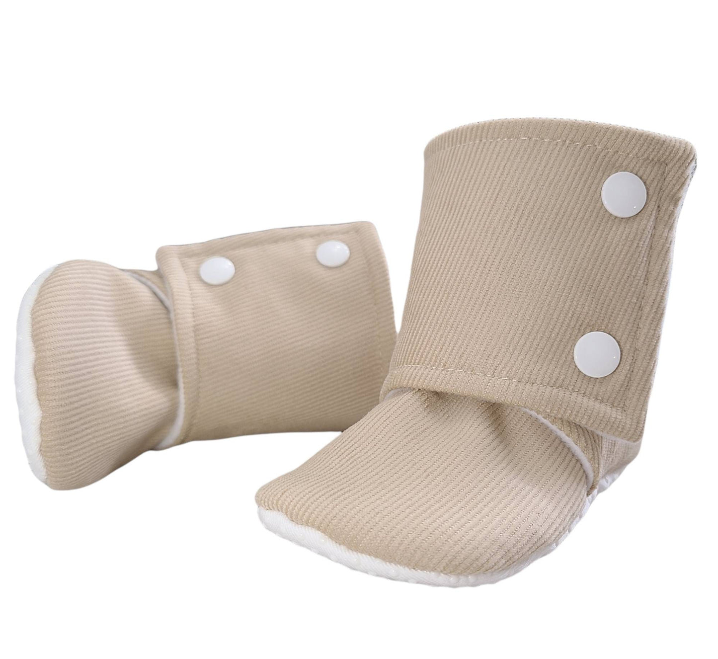 Tan Baby Booties, Tan Corduroy Baby Boots, Tan Stay-on Boots, Tan Fabric Boots, Baby Shower, Baby Girl, Baby Boy, Tan Stay-on Booties